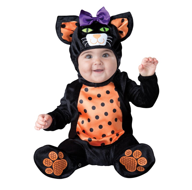 Fun World Unisex Baby Costumes Mini Meow Cat Infant-and-toddler-costumes, Black, S 6-12 Mos US - Image 1